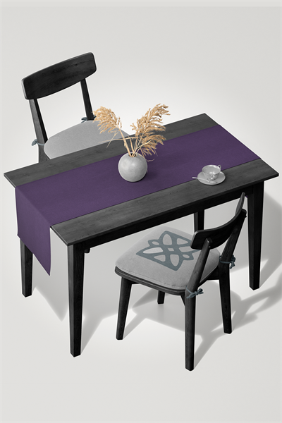 Kadife Dokulu Serisi Koyu Mor Runner