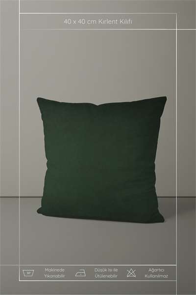 Kadife Dokulu Serisi Koyu Yeşil Kırlent Kılıfı