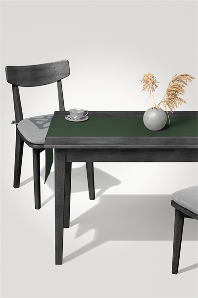 Kadife Dokulu Serisi Koyu Yeşil Runner