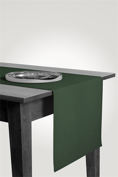 Kadife Dokulu Serisi Koyu Yeşil Runner