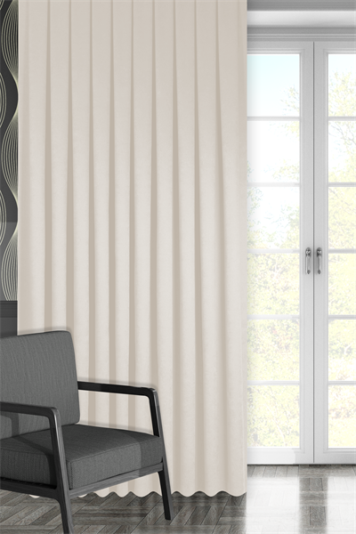 Kadife Dokulu Serisi Krem Fon Perde