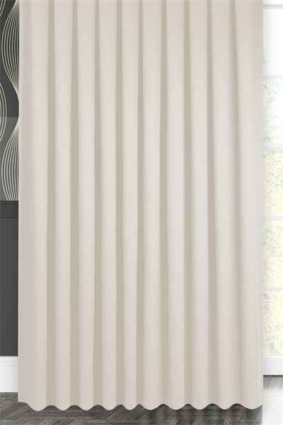 Kadife Dokulu Serisi Krem Fon Perde