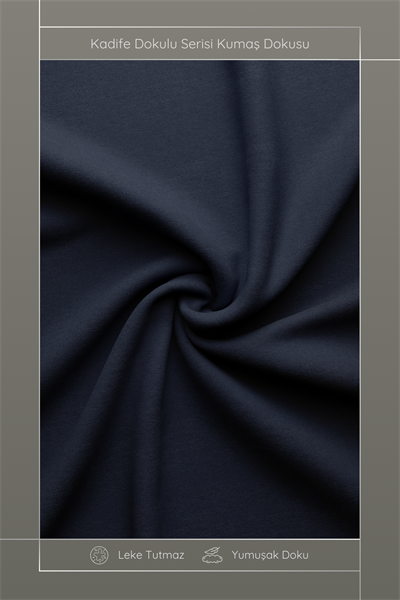 Kadife Dokulu Serisi Lacivert Kırlent Kılıfı