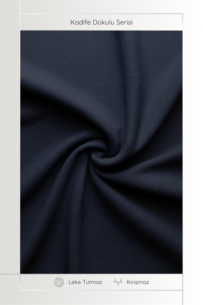 Kadife Dokulu Serisi Lacivert Runner