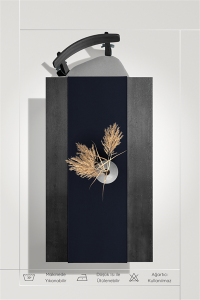 Kadife Dokulu Serisi Lacivert Runner