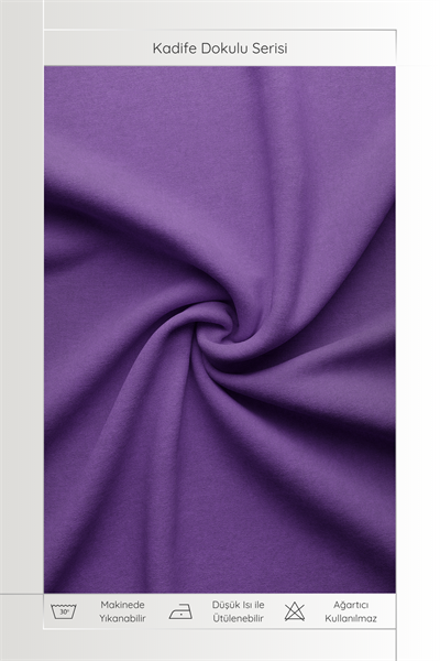 Kadife Dokulu Serisi Mor Fon Perde