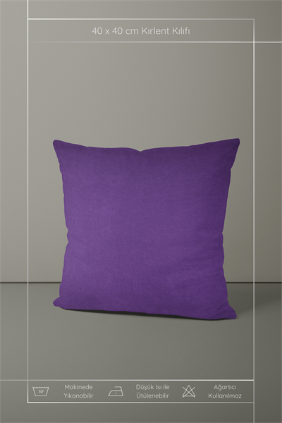 Kadife Dokulu Serisi Mor Kırlent Kılıfı