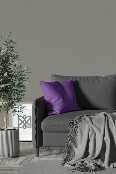 Kadife Dokulu Serisi Mor Kırlent Kılıfı