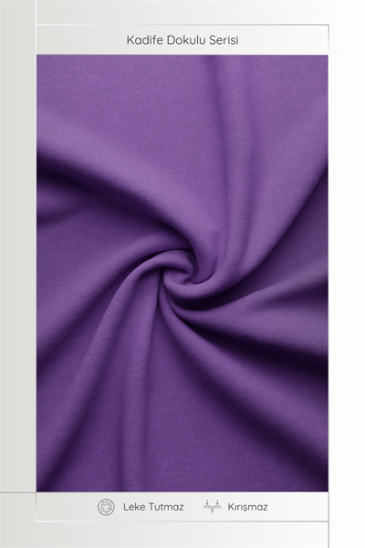 Kadife Dokulu Serisi Mor Masa Örtüsü