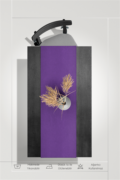 Kadife Dokulu Serisi Mor Runner