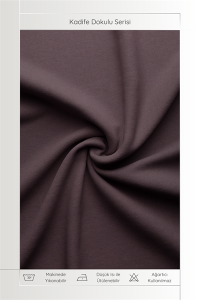 Kadife Dokulu Serisi Mürdüm Fon Perde