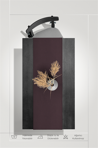 Kadife Dokulu Serisi Mürdüm Runner