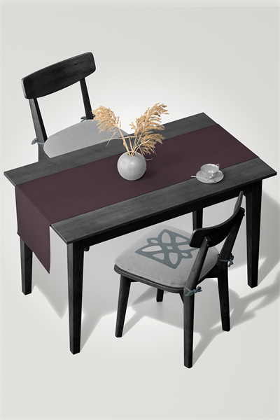 Kadife Dokulu Serisi Mürdüm Runner