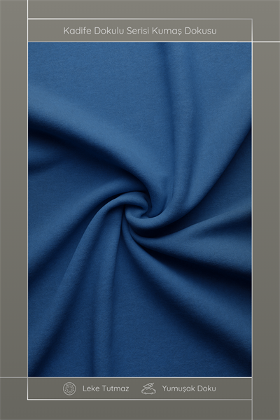 Kadife Dokulu Serisi Parlament Mavi Kırlent Kılıfı