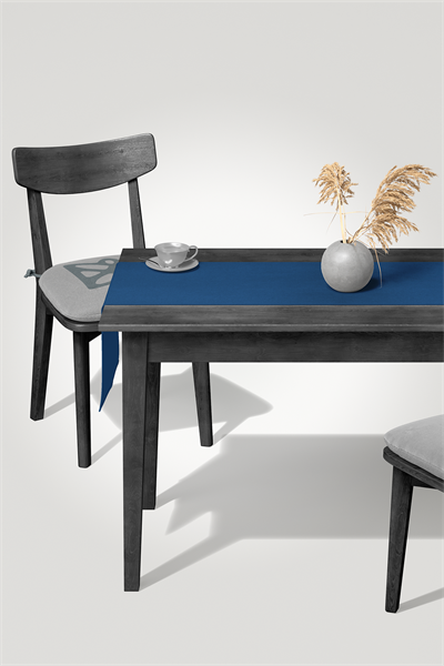 Kadife Dokulu Serisi Parlament Mavi Runner