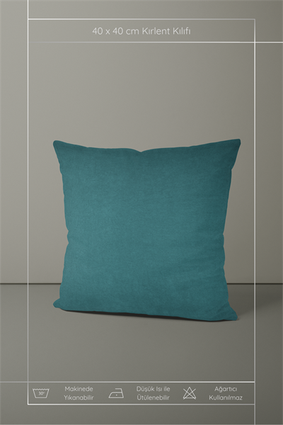 Kadife Dokulu Serisi Petrol Kırlent Kılıfı