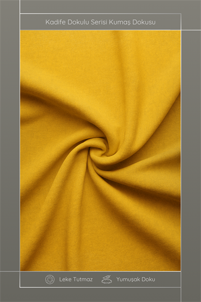 Kadife Dokulu Serisi Sarı Kırlent Kılıfı