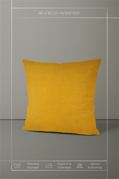 Kadife Dokulu Serisi Sarı Kırlent Kılıfı