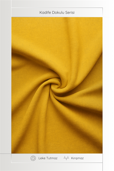 Kadife Dokulu Serisi Sarı Runner