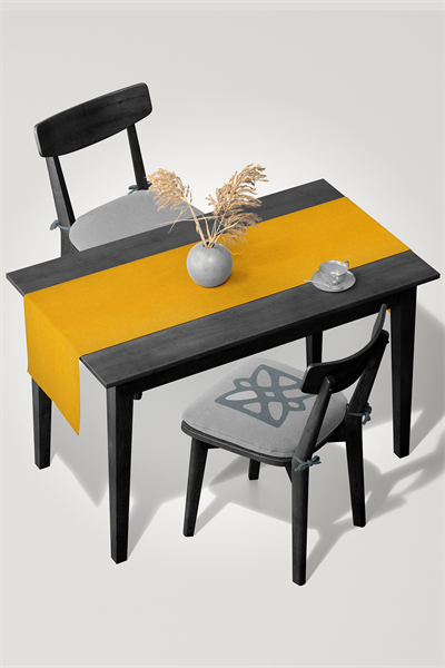 Kadife Dokulu Serisi Sarı Runner