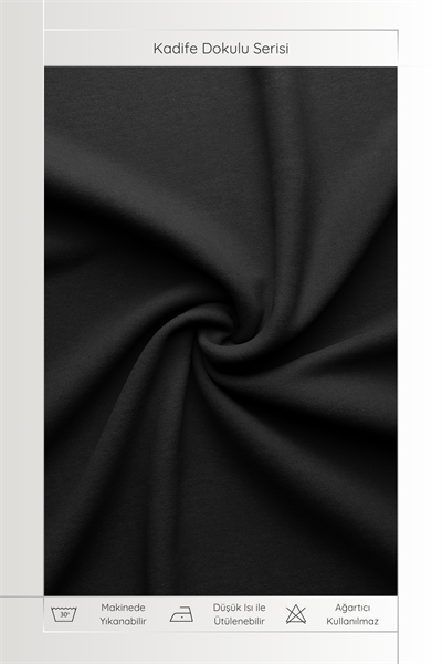 Kadife Dokulu Serisi Siyah Fon Perde