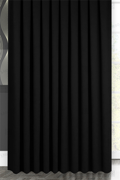 Kadife Dokulu Serisi Siyah Fon Perde