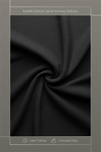 Kadife Dokulu Serisi Siyah Kırlent Kılıfı