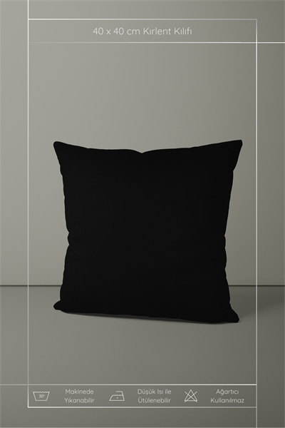 Kadife Dokulu Serisi Siyah Kırlent Kılıfı