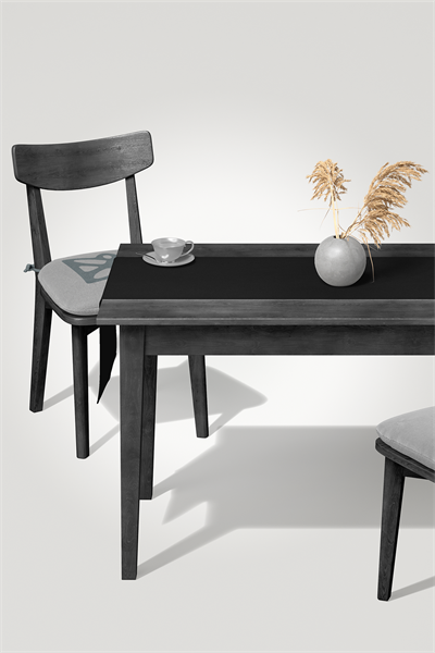 Kadife Dokulu Serisi Siyah Runner