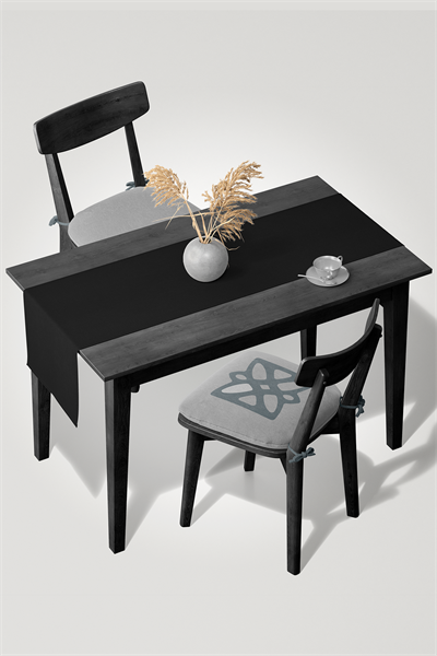 Kadife Dokulu Serisi Siyah Runner