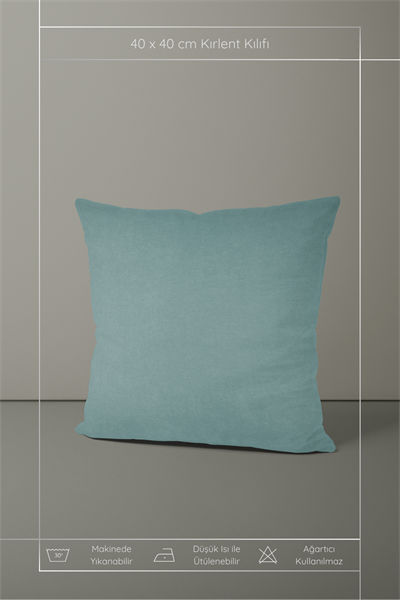 Kadife Dokulu Serisi Su Yeşili Kırlent Kılıfı