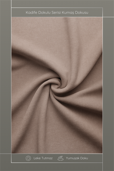 Kadife Dokulu Serisi Sütlü Kahve Kırlent Kılıfı