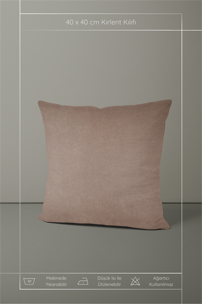 Kadife Dokulu Serisi Sütlü Kahve Kırlent Kılıfı