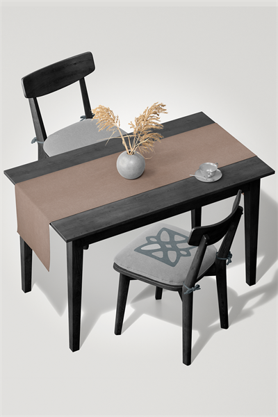 Kadife Dokulu Serisi Sütlü Kahve Runner