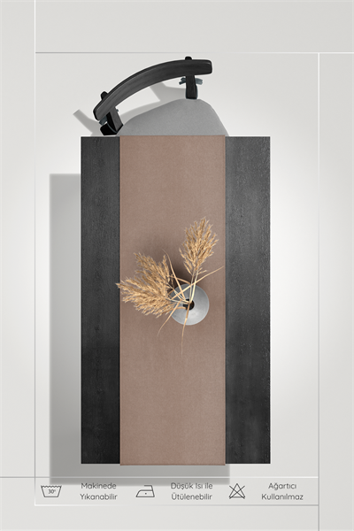 Kadife Dokulu Serisi Sütlü Kahve Runner