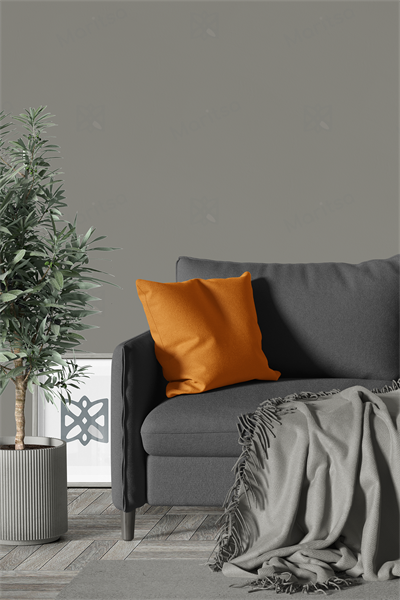 Kadife Dokulu Serisi Turuncu Kırlent Kılıfı