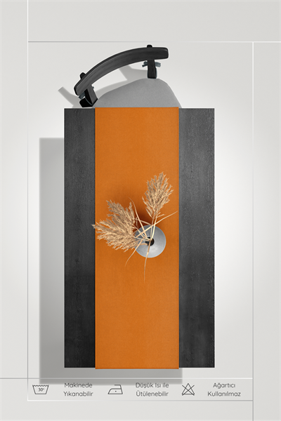 Kadife Dokulu Serisi Turuncu Runner