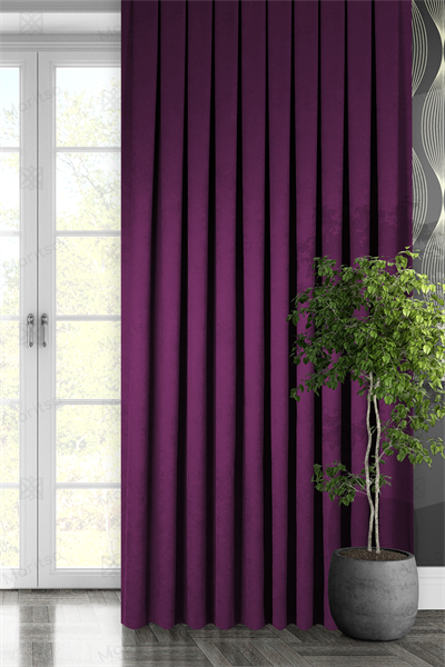 Kadife Dokulu Serisi Vişne Fon Perde