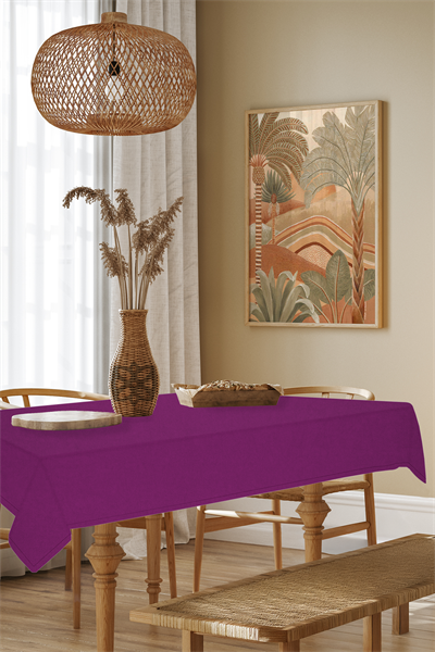 Kadife Dokulu Serisi Vişne Masa Örtüsü