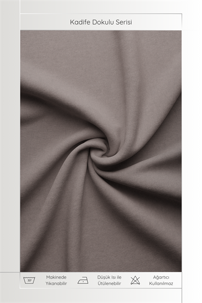 Kadife Dokulu Serisi Vizon Fon Perde