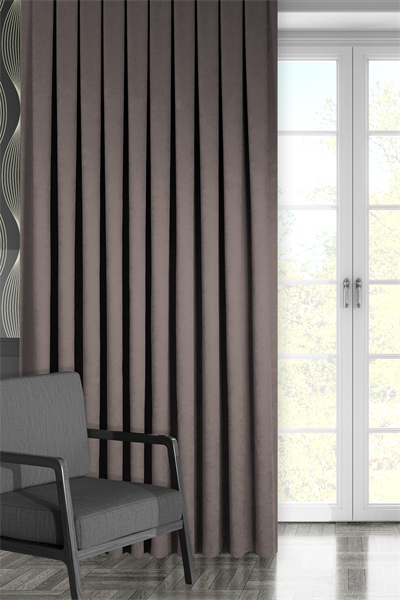 Kadife Dokulu Serisi Vizon Fon Perde