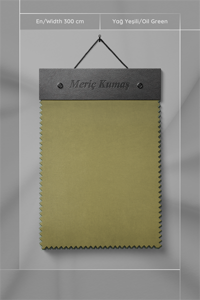 Kadife Dokulu Serisi Yağ Yeşili Kumaş