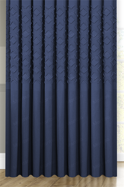 Keten Serisi Aztek Desen Lacivert Pano Fon Perde