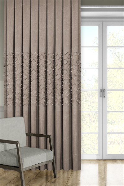 Keten Serisi Aztek Desen Sütlü Kahve Pano Fon Perde