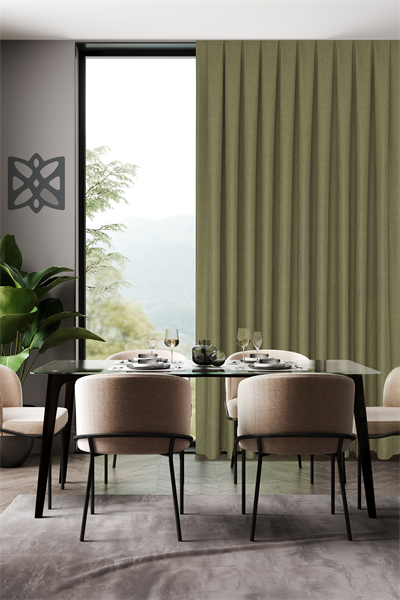 Keten Serisi Açık Yeşil Fon Perde