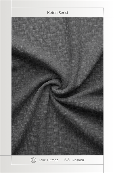 Keten Serisi Gri Fon Perde