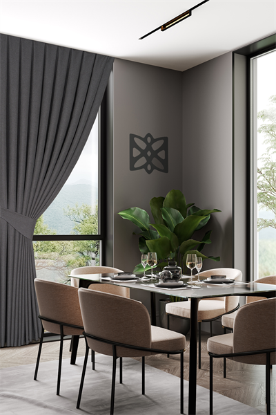 Keten Serisi Gri Fon Perde