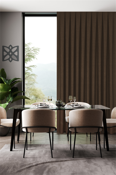 Keten Serisi Kahve Fon Perde