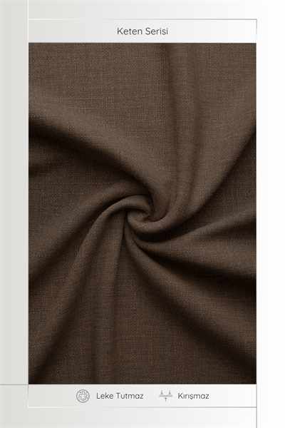 Keten Serisi Kahve Masa Örtüsü