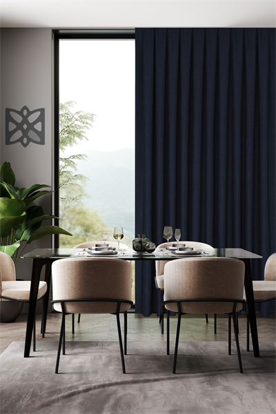 Keten Serisi Lacivert Fon Perde